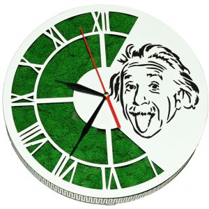 Tablou ceas cu licheni Albert Einstein