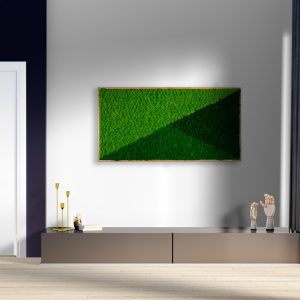 Tablou licheni mix verde Green Shades, 120×60 cm